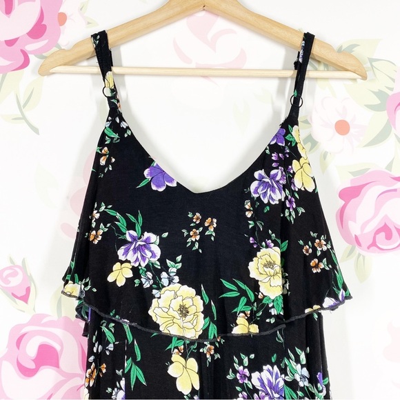 NEW Torrid Black Floral Print Spaghetti Strap Ruffles Mini Dress 1X - Picture 5 of 10